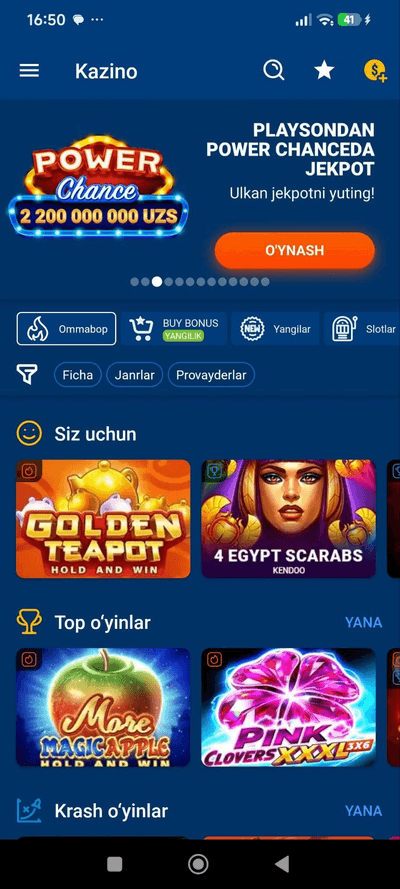 Mostbet casino UZ mobile